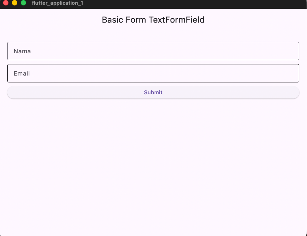 Tampilan Form TextFormField