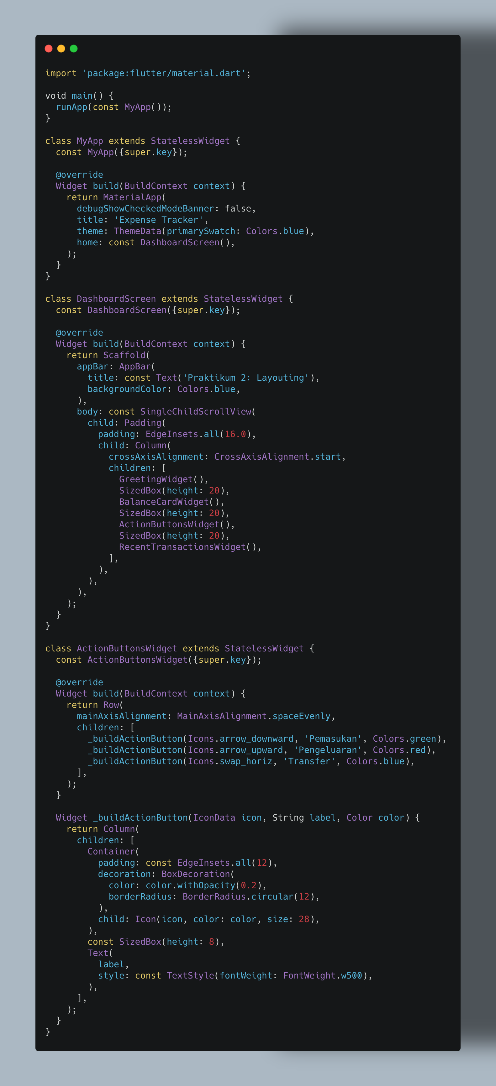 Kode Program lib/main.dart (Praktikum 2)